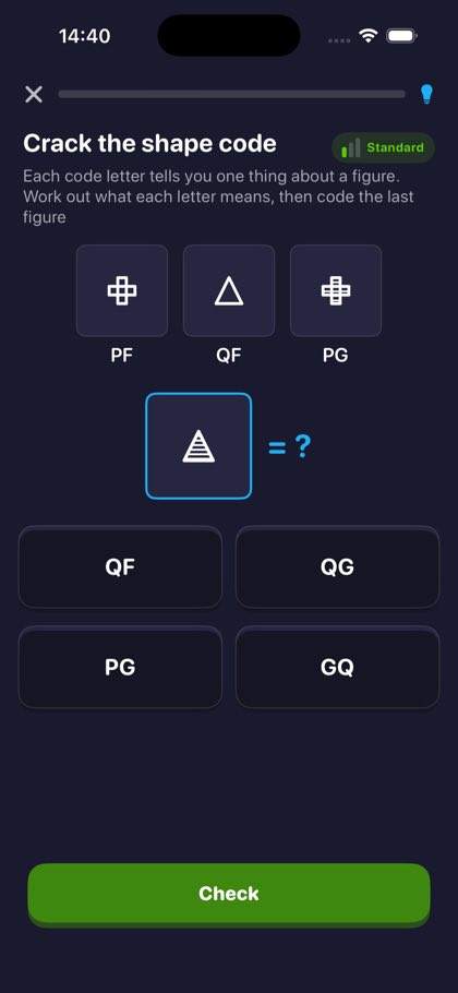 Shape to letter code question working out a two-letter code for a striped triangle